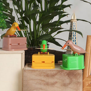 Automatic Cartoon Bird Push Toothpick Holder