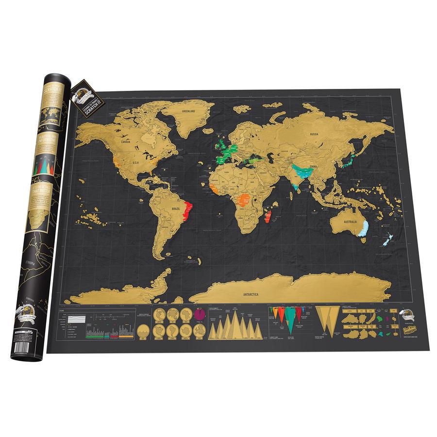 Deluxe World Scratch Map Map