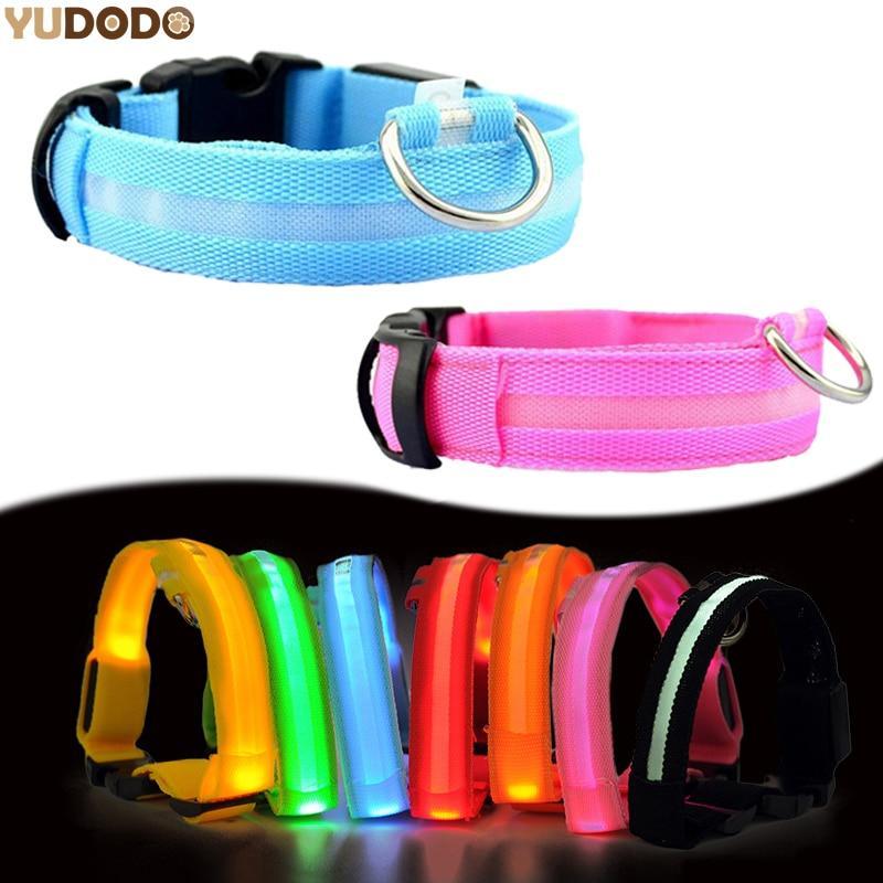 LED Pet Dog Collar Night Safety Flashing Glow