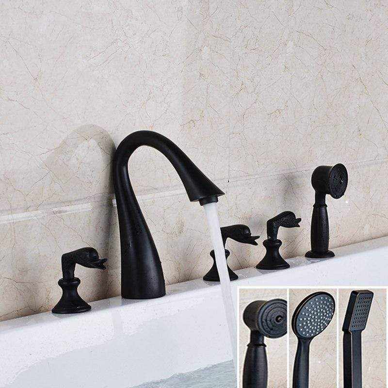 Luxury Elegant Oil Rubbed Bronze Bathroom Tub Faucet