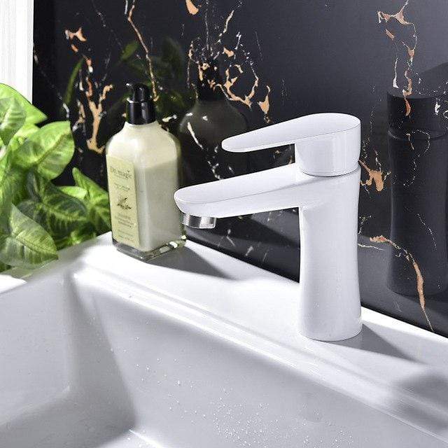 Stainless Steel Paint Hot Cold Basin Mixer Bathroom Faucet Black