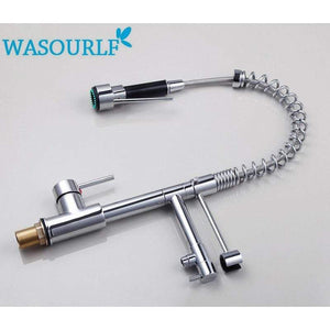 kitchen chrome plated brass faucet single handle pull-out pull down