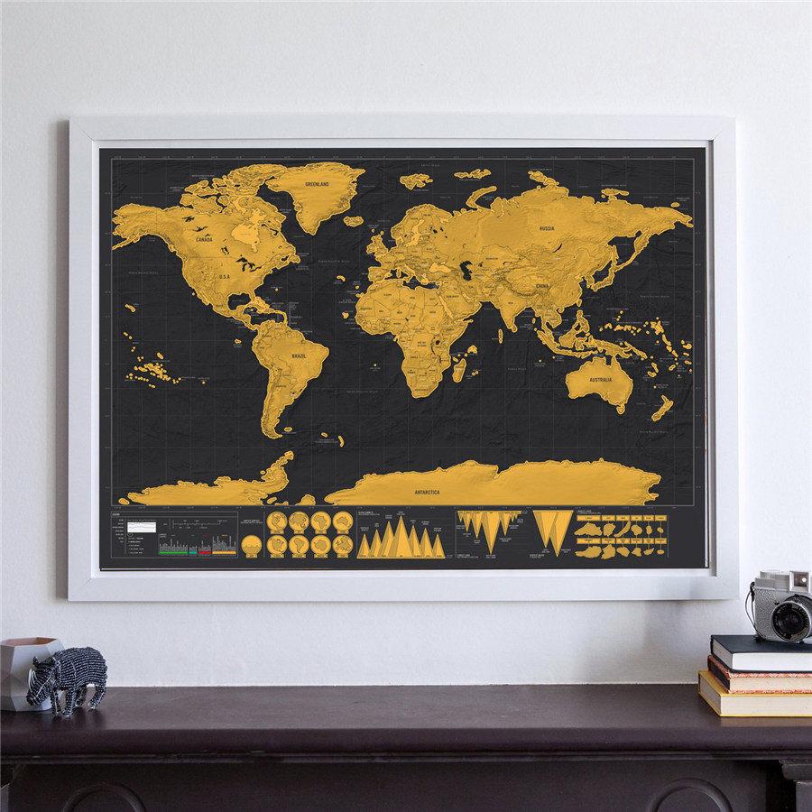 Deluxe World Scratch Map Map