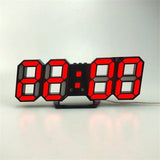 3D LED Digital Clock Snooze Bedroom Desk Alarm Clocks Hanging Wall Clock 12/24 Hour Calendar Thermometer Home Decor Gift