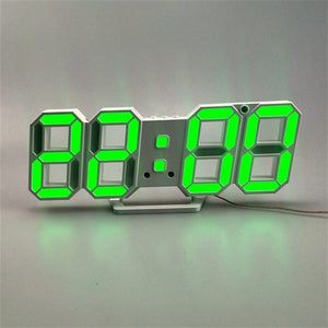 3D LED Digital Clock Snooze Bedroom Desk Alarm Clocks Hanging Wall Clock 12/24 Hour Calendar Thermometer Home Decor Gift