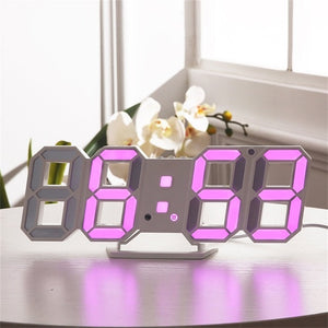 3D LED Digital Clock Snooze Bedroom Desk Alarm Clocks Hanging Wall Clock 12/24 Hour Calendar Thermometer Home Decor Gift