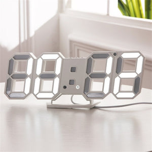 3D LED Digital Clock Snooze Bedroom Desk Alarm Clocks Hanging Wall Clock 12/24 Hour Calendar Thermometer Home Decor Gift